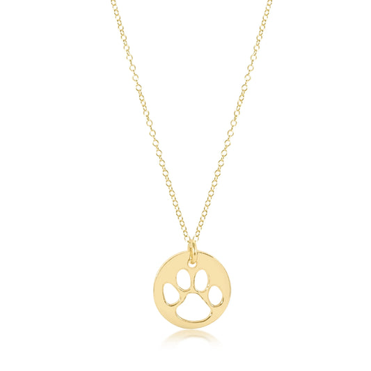 enewton 16" Necklace Gold - Paw Print Gold Disc