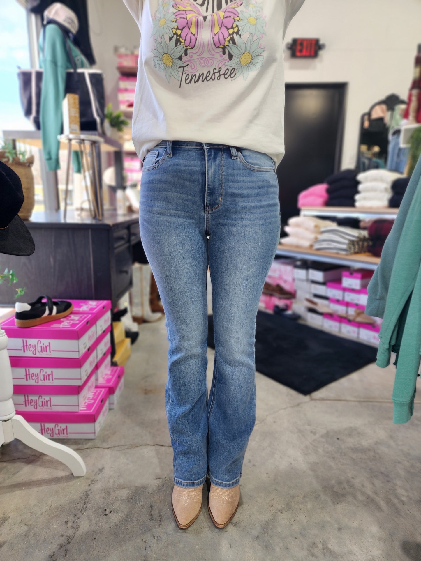 Judy Blue HW Classic Contrast Wash Bootcut Denim Jeans