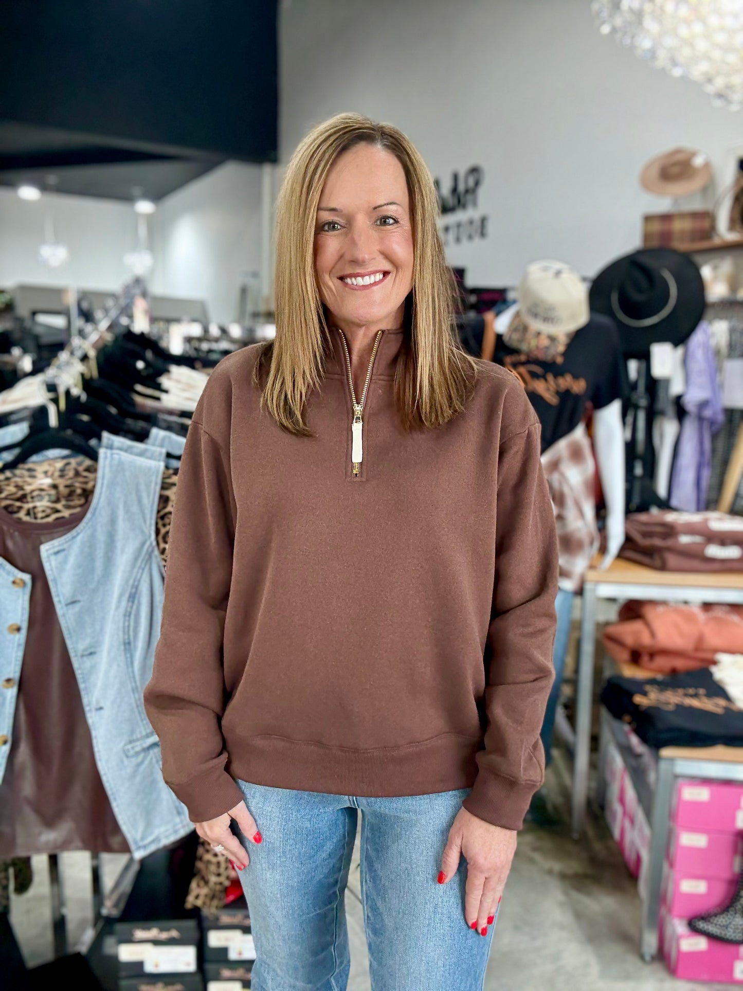 The Jasmin Half Zip Sweatshirt