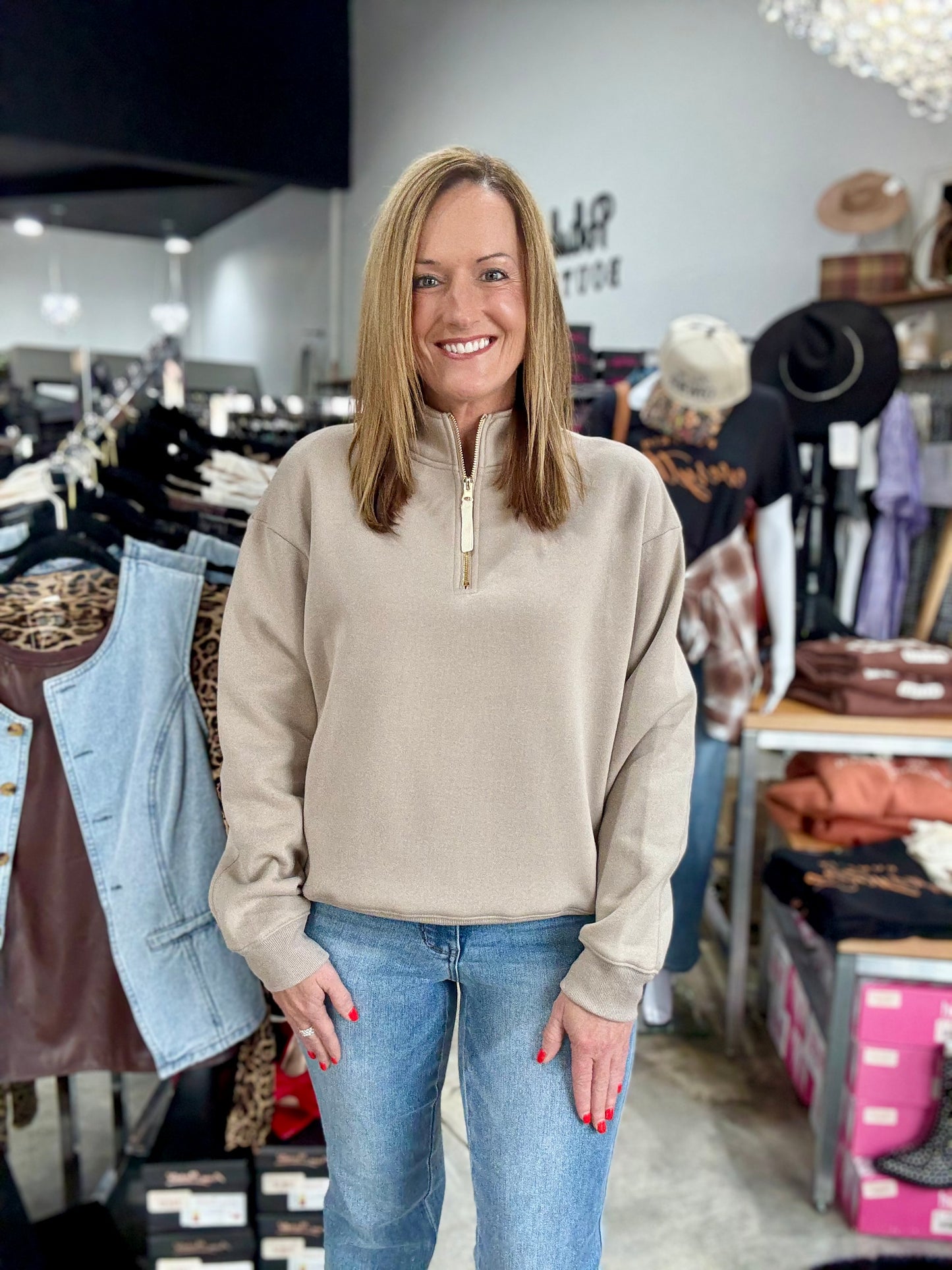 The Jasmin Half Zip Sweatshirt