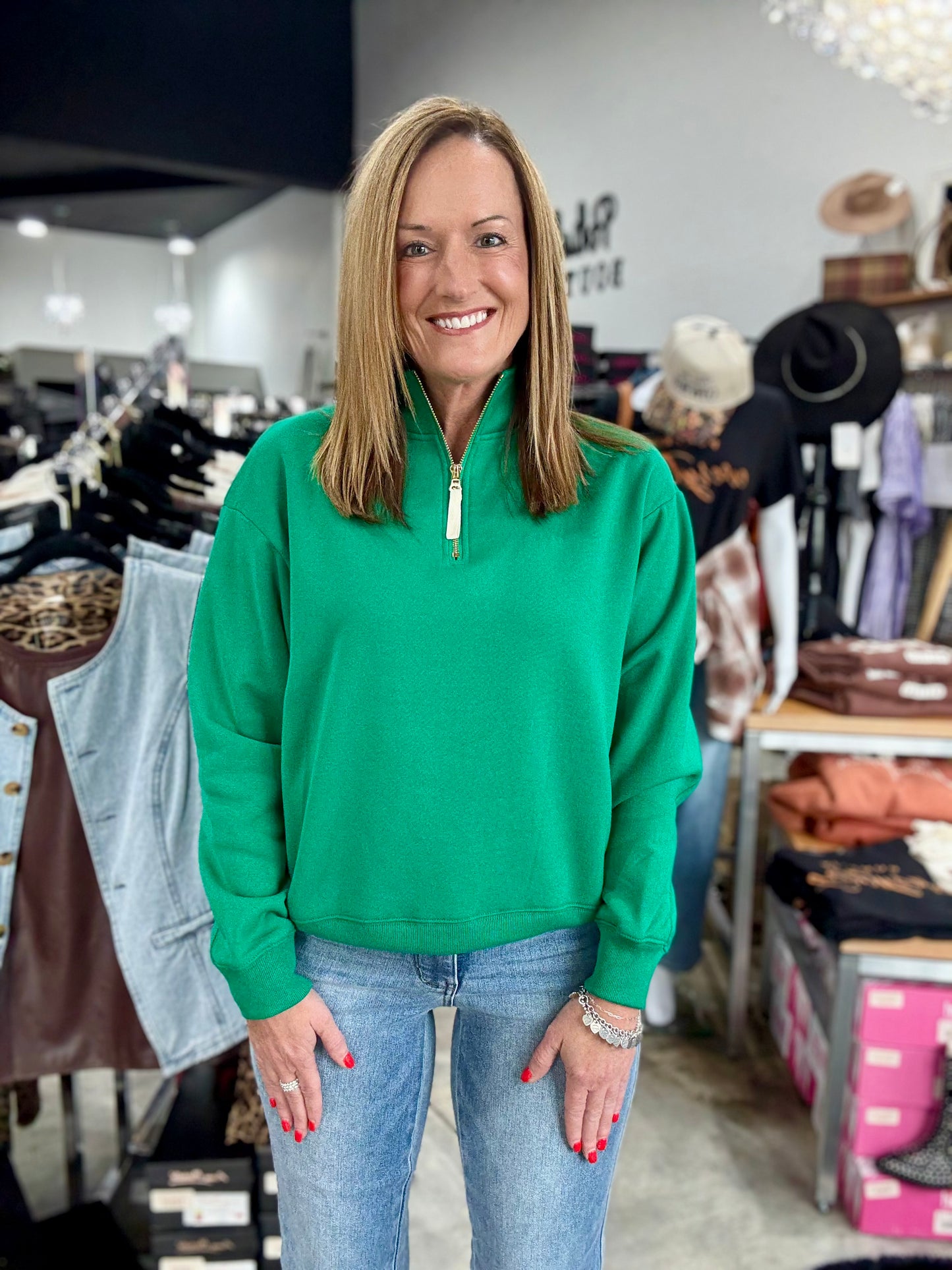 The Jasmin Half Zip Sweatshirt