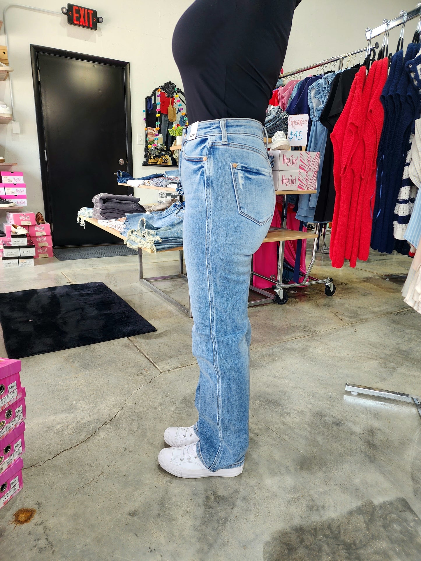 Judy Blue HW Tummy Control Straight Denim Jean