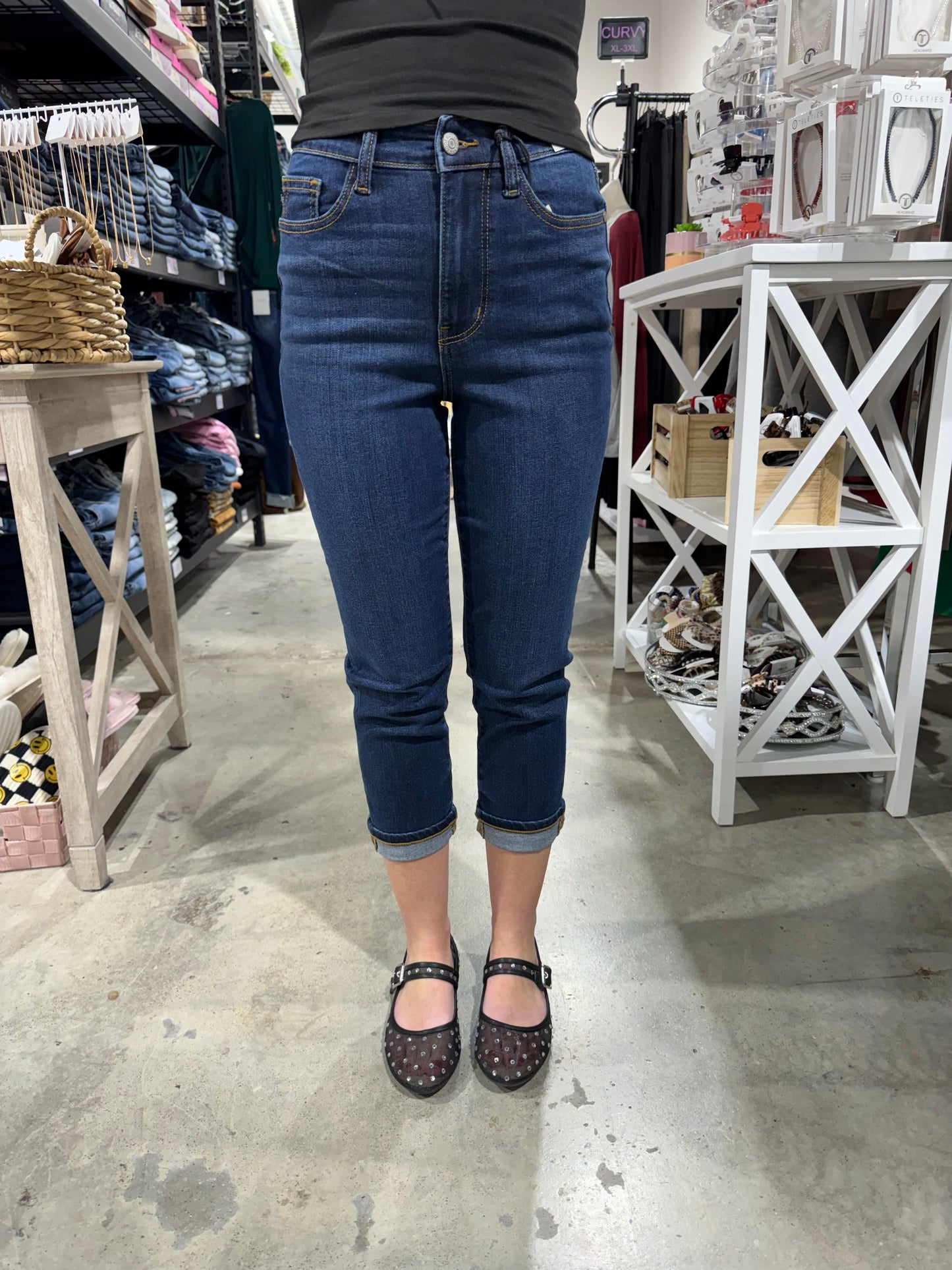 Judy Blue High Waist Capri W/ Single Cuff