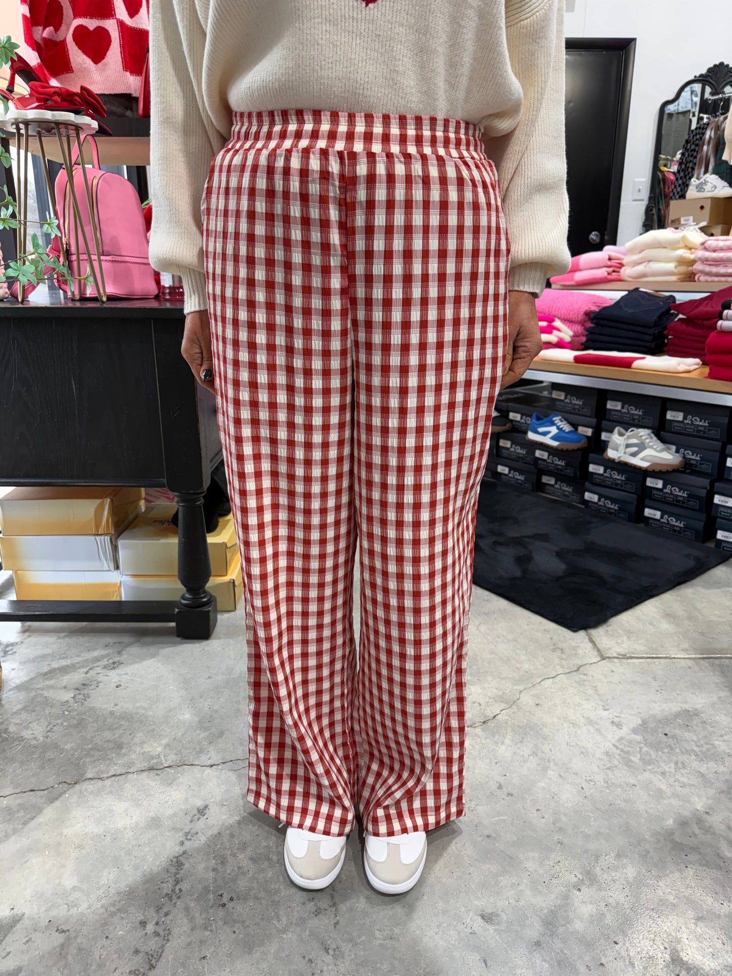 Checkered Print Casual Pants