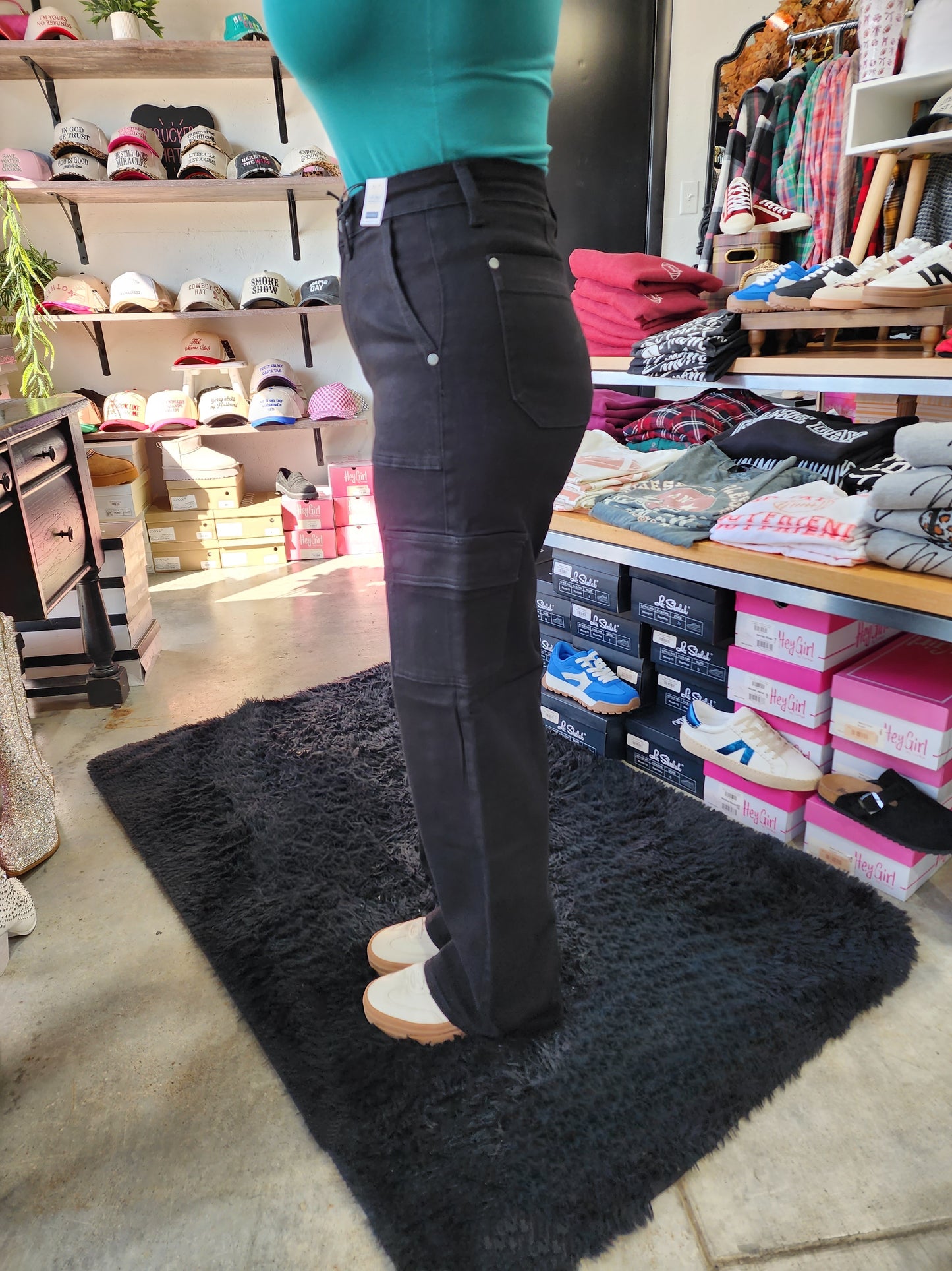 Judy Blue High Waist Cargo Wide Leg Denim Jeans