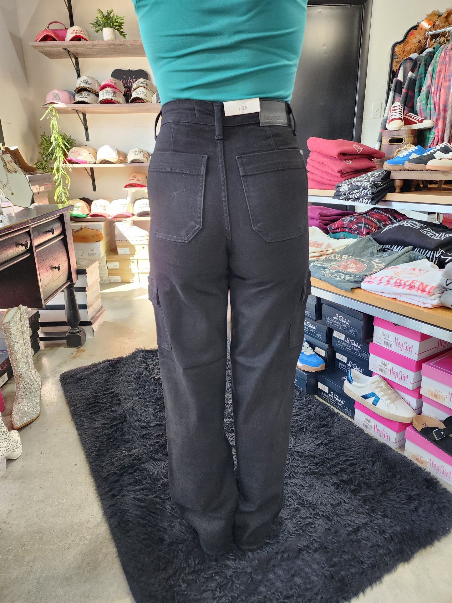 Judy Blue High Waist Cargo Wide Leg Denim Jeans
