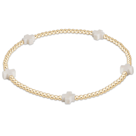 enewton Signature Cross Small 2mm Gold Bracelet