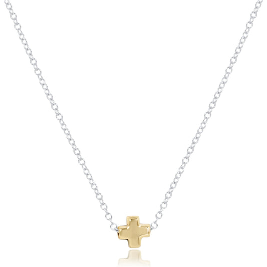 enewton 16" Necklace Mixed Metal - Signature Cross Small Gold