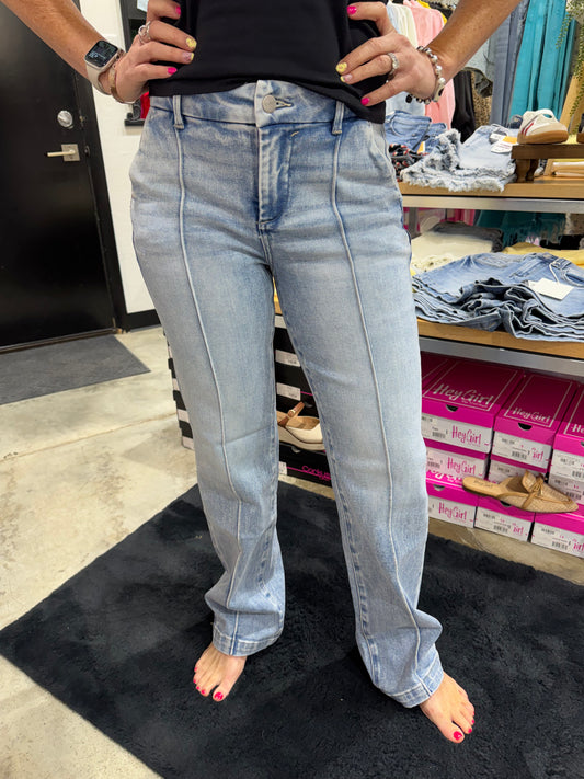 Risen TC High Rise Straight Pin Tuck Jeans