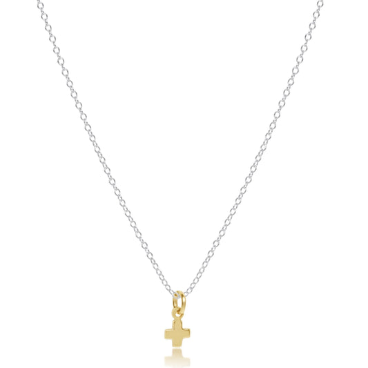 enewton 16" Necklace Mixed Metal- Signature Cross Small Gold Charm