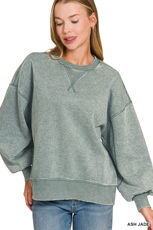 The Acid Wash Fleece Oversized Pullover