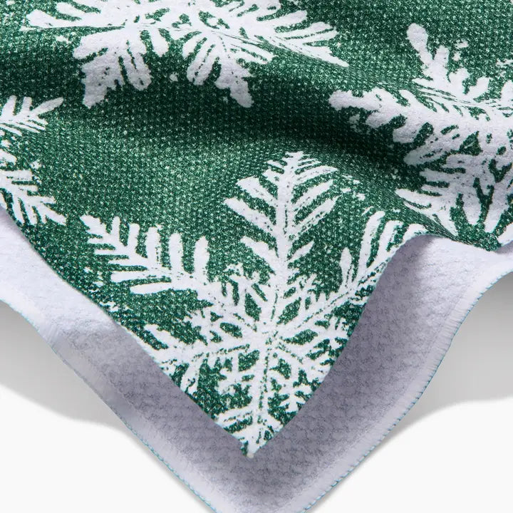 Geometry - Snowy Days Green Tea Towel