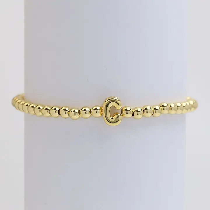 Initial Bubble Bead Bracelet