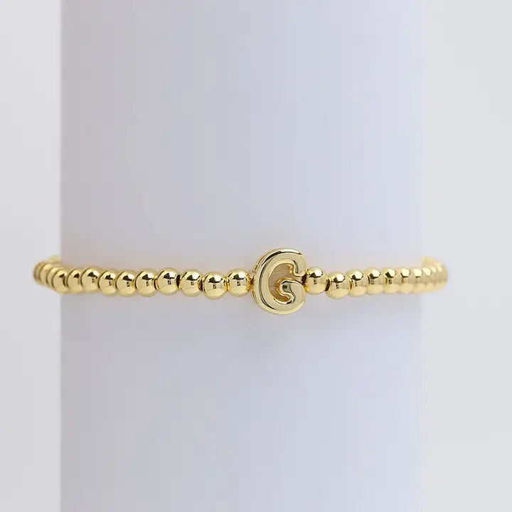 Initial Bubble Bead Bracelet