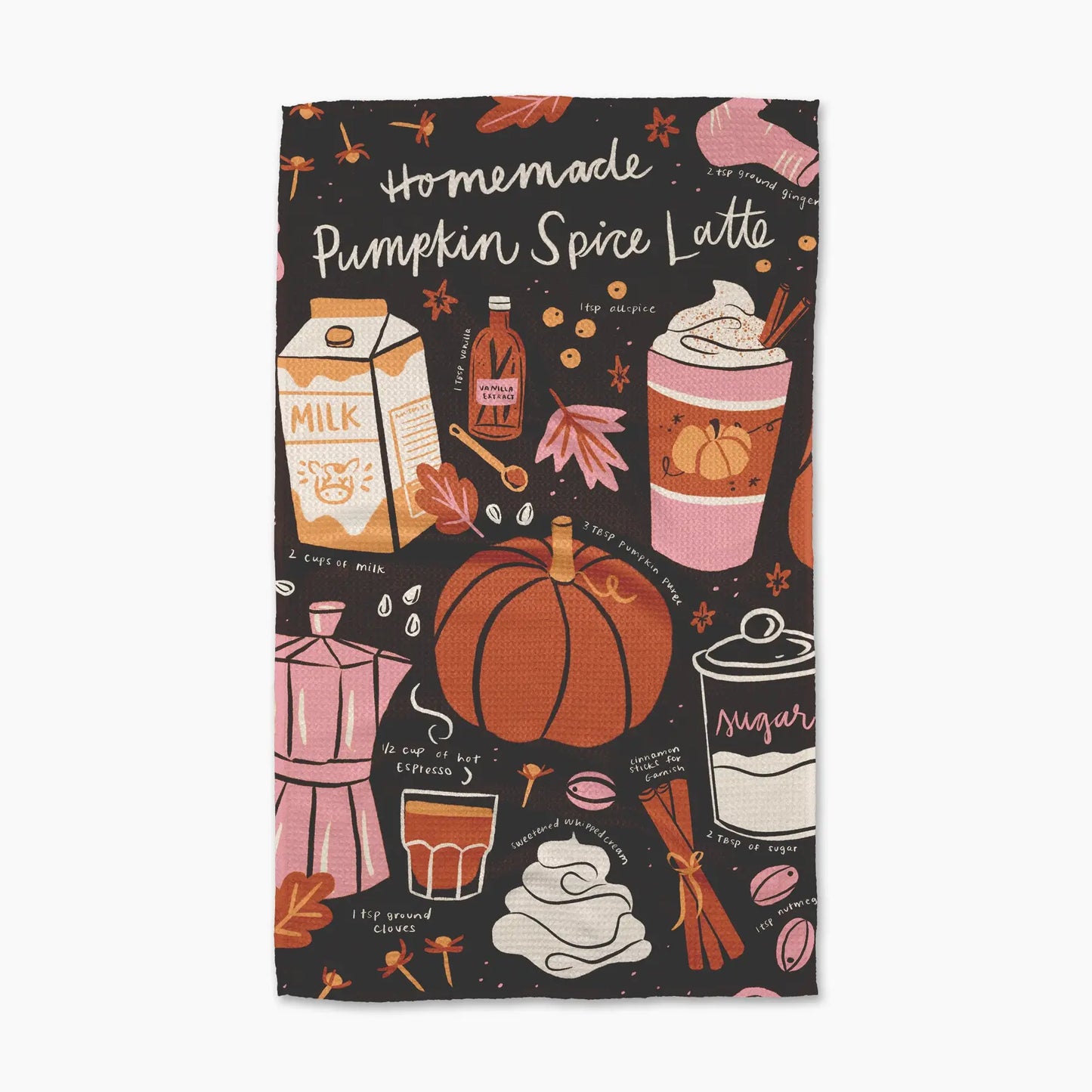 Geometry - Pumpkin Spice Latte Tea Towel