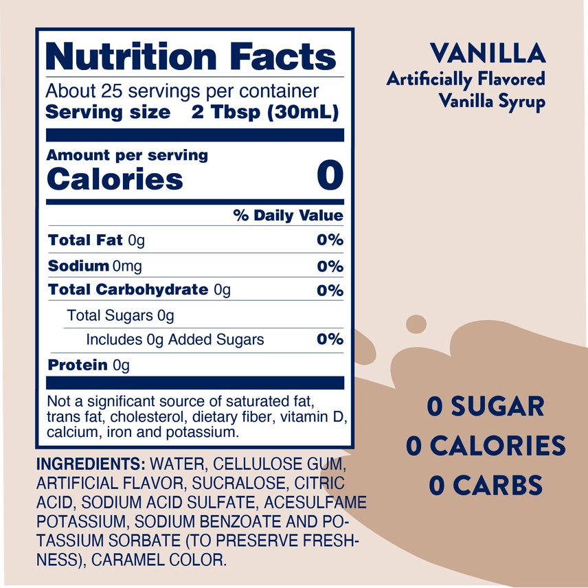 Jordan's Vanilla Sugar Free Skinny Syrup