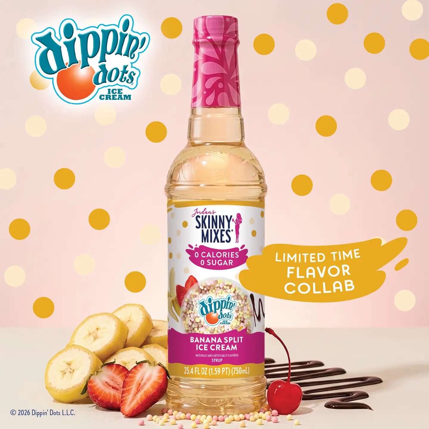 Jordan's Dippin' Dots Banana Split Ice Cream Sugar Free Skinny Syrup