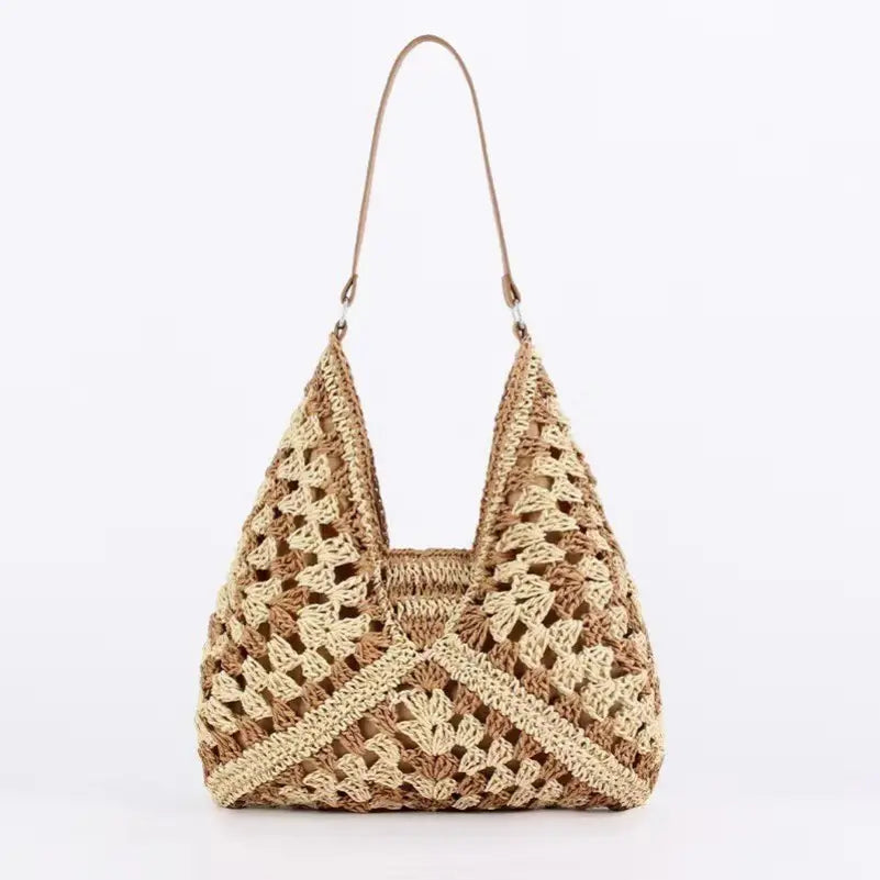 Crocket Open-Weave Boho Handbag