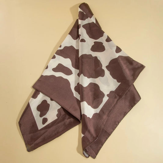 Cow Print Square Bandana Scarf