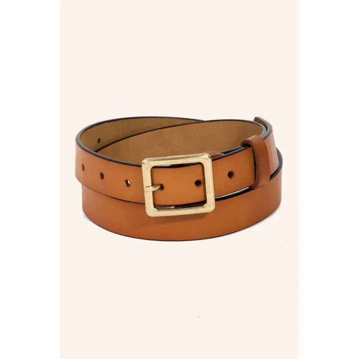 Leather Square Buckle Bellt