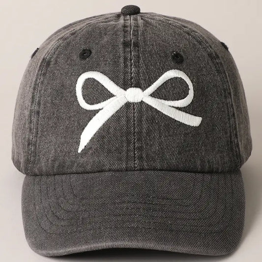 Trendy Bow Embroidered Baseball Cap