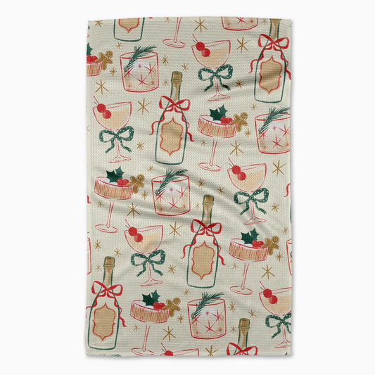 Geometry - Christmas Cocktails Tea Towel