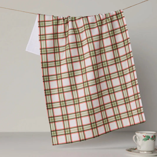 Geometry - Stocking Plaid Tea Towel