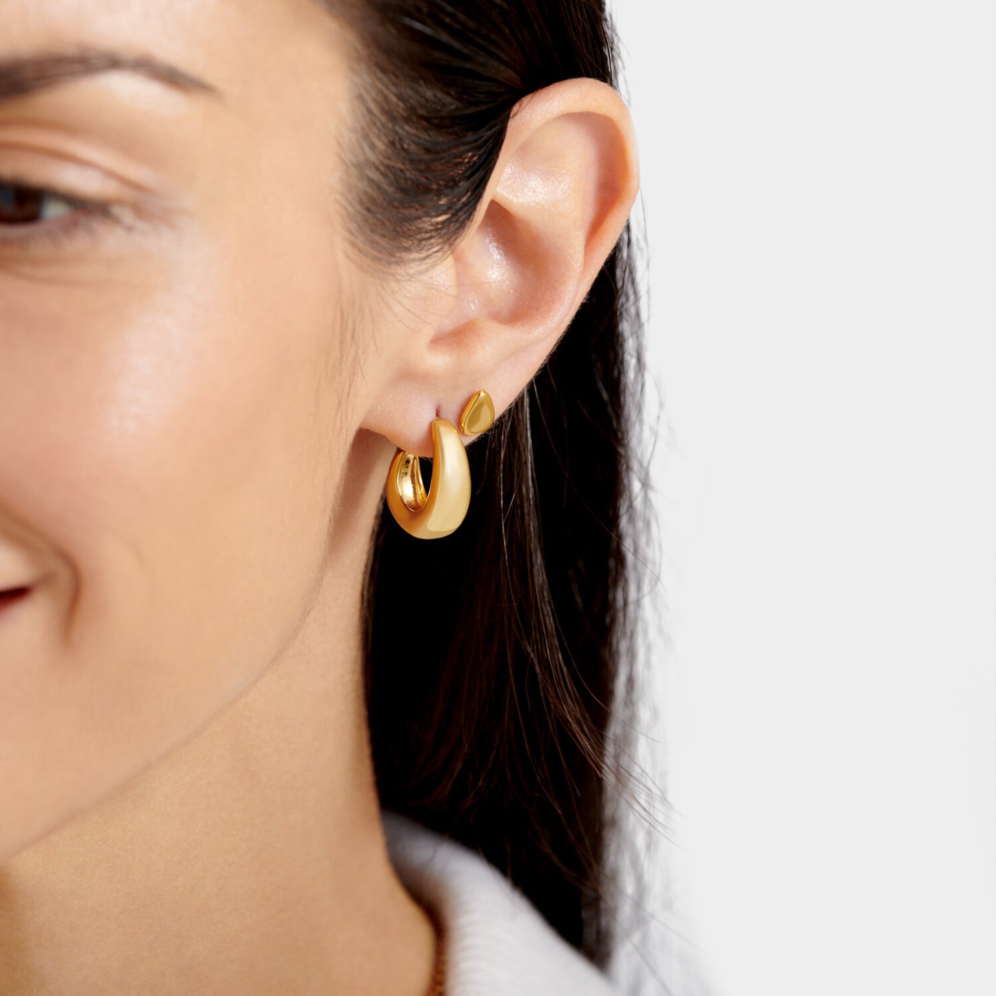 With Love Gold Signet Hoop Earrings