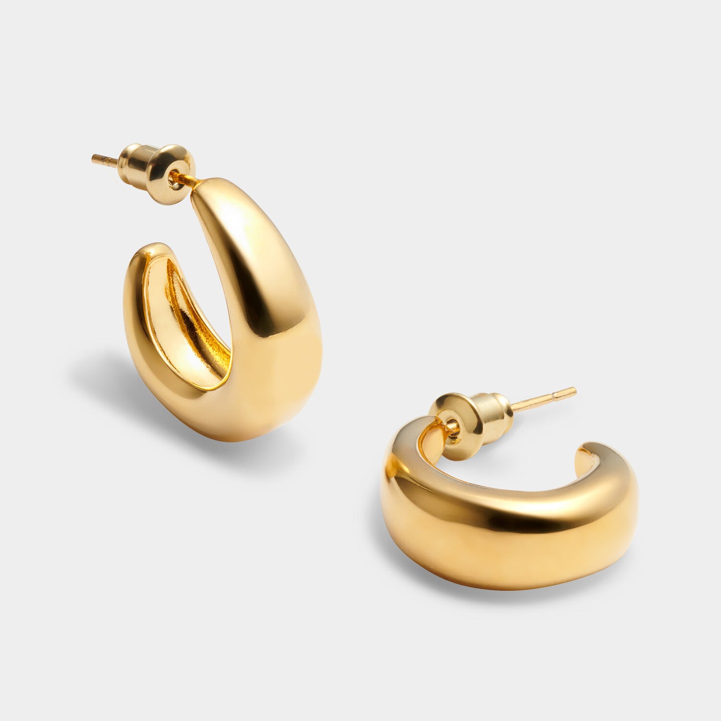 With Love Gold Signet Hoop Earrings