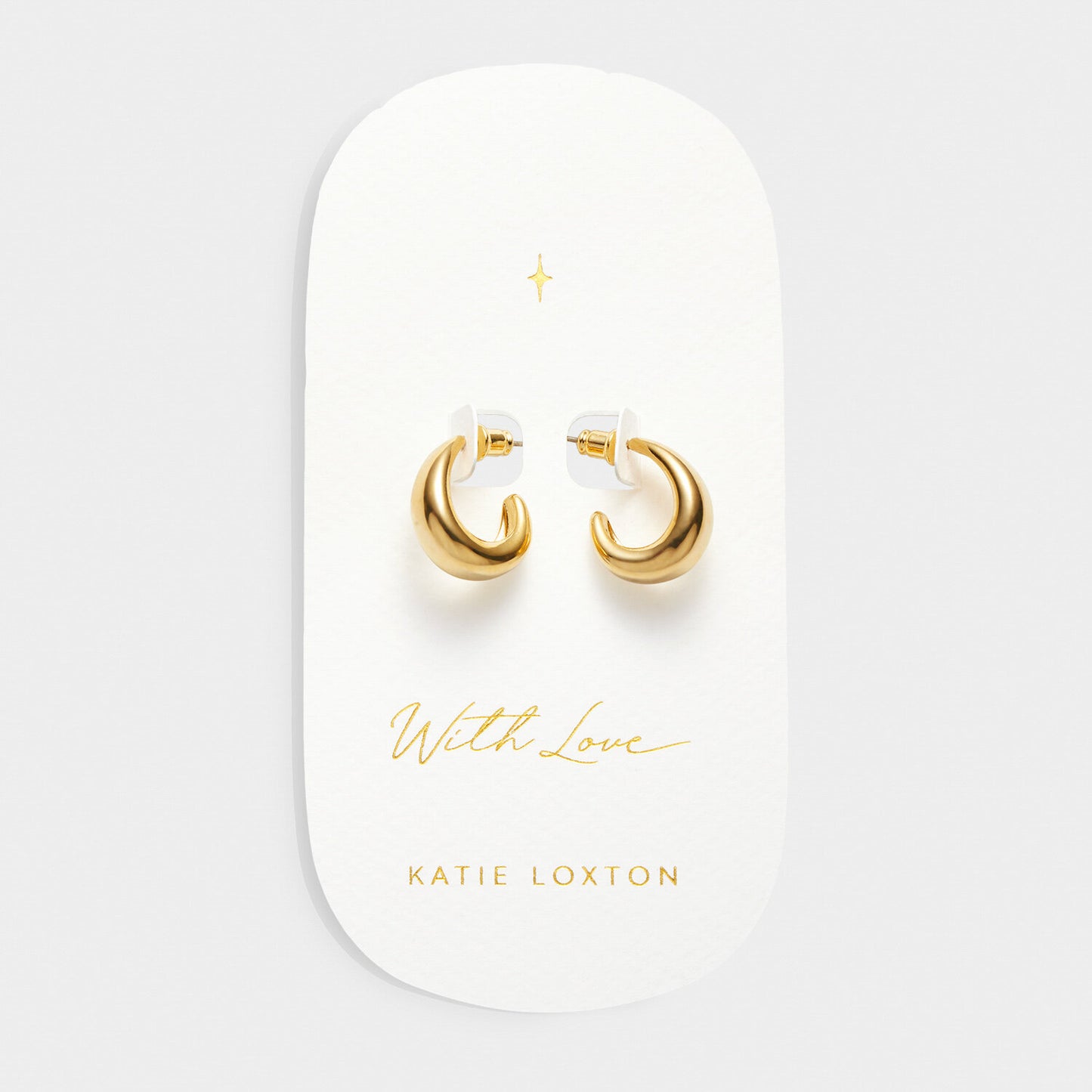 With Love Gold Signet Hoop Earrings