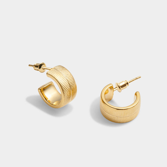 Ciana Gold Snake Huggie Hoop Earrings