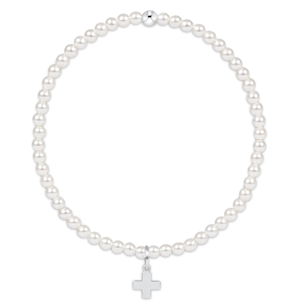 enewton Classic Pearl 3mm Bracelet - Signature Cross Sterling Charm