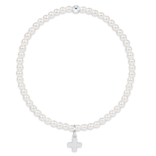 enewton Classic Pearl 3mm Bracelet - Signature Cross Sterling Charm