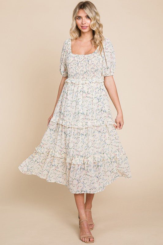Floral Tiered Babydoll Dress - Polished Boutique