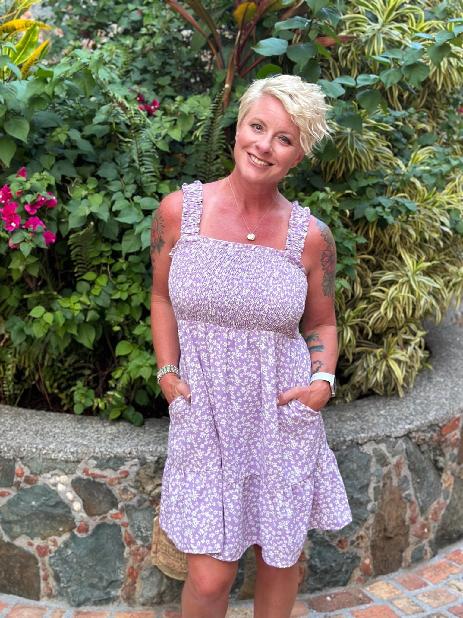 Lavender Blooms Dress Large