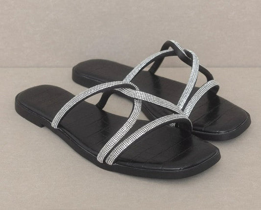 Strappy Rhinestone Sandal - Polished Boutique